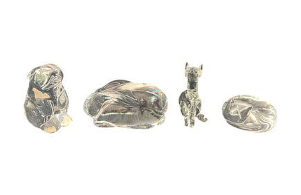4 Crystal Animals Atlantis, Baccarat, Steuben