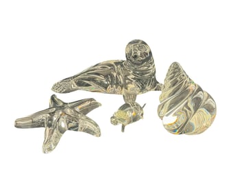 4 Crystal Figurines Baccarat & Waterford