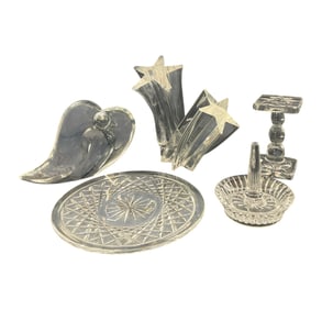 5 Crystal Decorative Items - Steuben Angel & Star