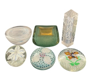Art Glass Millefiori Paperweights & Joseph Galvan
