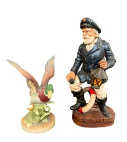 Sea Captain & Mallard Duck Figurines