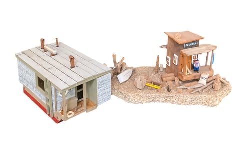 2 Miniature Beach House Models