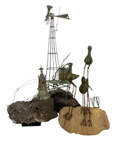 3 MCM Nautical Sculptures Incl Curtis Jere Birds