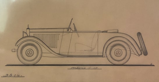 Original Drawing Mercedes Benz Sport-Cabriolet