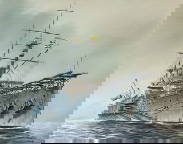 Trotter Oil on Canvas Battleship
