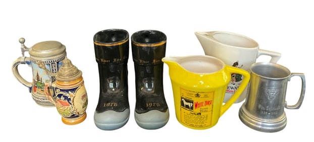 Vintage Bar Ware & German Beer Steins