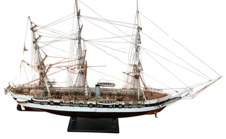 Wooden Ship Model of USS Essex Frigate 51"
