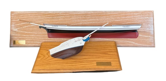 2 Half Hull Ship Models Wall Mounts