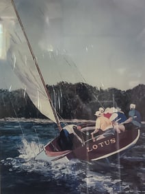 Margaret Tourison Berndt Lithograph Lotus Regatta