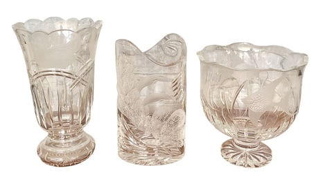 3 Waterford Crystal Vases Swan, Dolphin, Angelfish