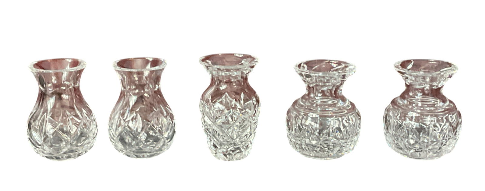 5 Small Crystal Bud Vases (1 of 6)