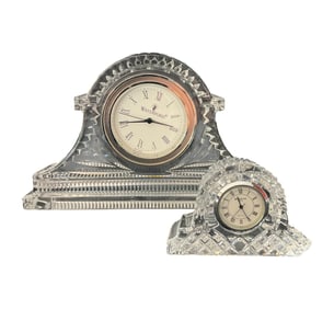 2 Small Waterford Crystal Mantel Clocks