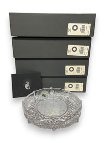 4 Waterford Crystal Holiday Trays