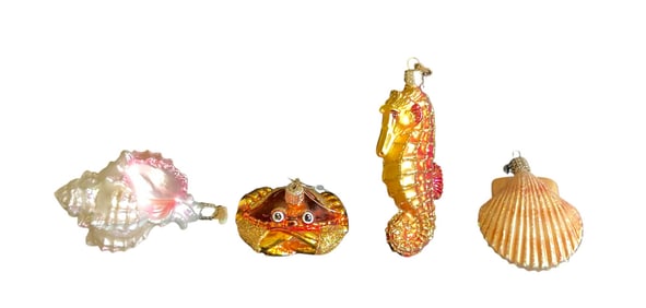 Set of 4 Vintage Christmas Ornaments