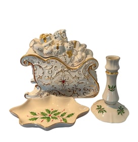 3 Lenox Christmas Porcelain Incl. Santa's Sleigh