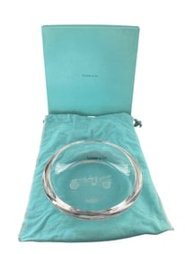 Tiffany & Co Crystal Bowl Etched Vintage Car