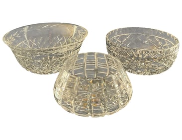 3 Crystal Serving bowls Incl. Waterford