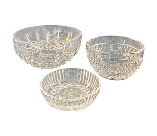 3 Small Waterford Crystal Bowls
