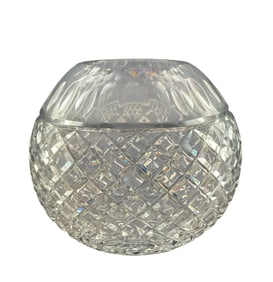 Vintage Crystal Diamond Cut Round Bowl