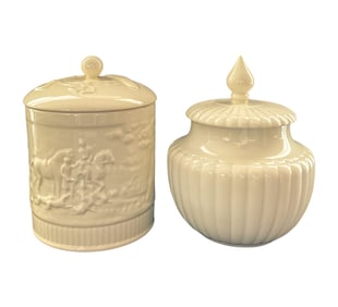 Wedgwood Biscuit Barrel & Lenox Lidded Jar