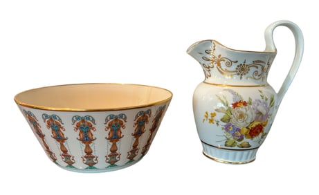 Lenox Tucker Pitcher & Lido Salad Bowl 24k Gold