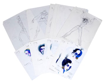 Lear Group of 20 Costume & Makeup Design Sketches