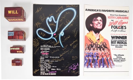 Will Rogers Follies Signed Poster, Model Pieces