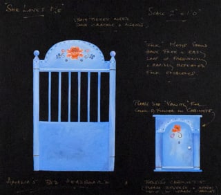 She Loves Me Set Design Artwork Amalia's Headboard