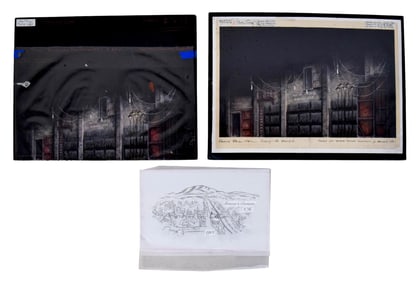 Our Town Back Wall Scrim Original Set Design Art