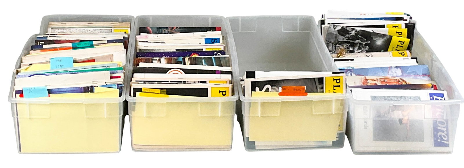 500+ 1970s-2000s Playbills: Group of 500+ Playbills, 1970s-2000s. Most for shows Tony Walton worked on. In 4 bins. Bin one: 1970-1989, containing Playbills for shows including Pippin, Uncle Vanya, Chicago, Whoopi Goldberg, The R