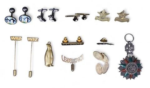 Group of Accessories Cufflinks, Medal, Pendant