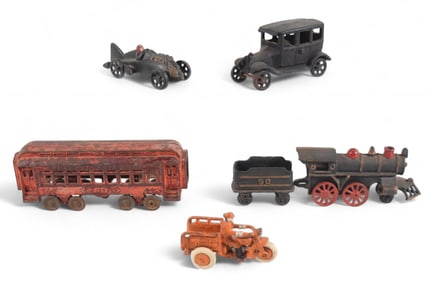 5 Cast Iron Toys Including Hubley