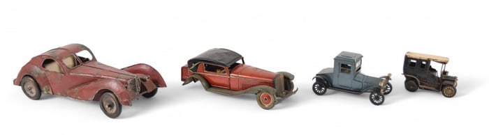 4 Tin Car Toys
