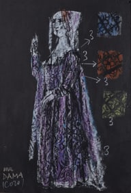 Emanuele Luzzati Costume Design Artwork Macbeth