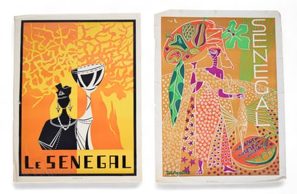 2 Vintage 1960s Senegal Travel Posters