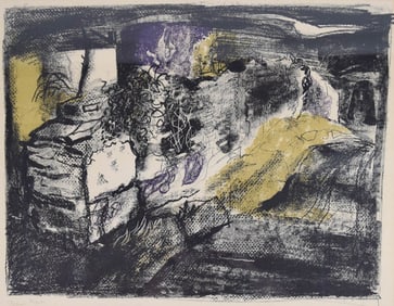 John Piper Lithograph Stone Wall