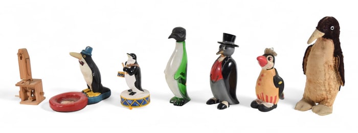 Group of 7 Decorative Penguins