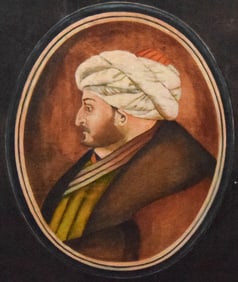 Oil on Wood Panel Portrait Mehmed II