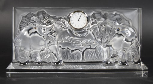 Baccarat Crystal Elephant Clock