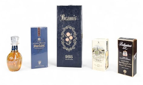 5 Vintage Whisky Bottles