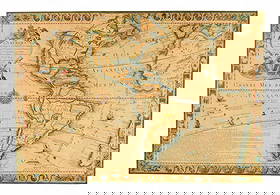 Guillaume Danet Map L'Amerique 1731: Guillaume Danet (French, 1670-1732). Map of North and South America, L'Amerique Meridion et Septentrionale, 1731. Engraving with hand coloring. 20 1/2" x 28 1/2" (with frame 22 1/4" x 30 1/2"). Toning