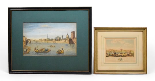 2 Hand Colored Engravings After Zocchi & Ozanne