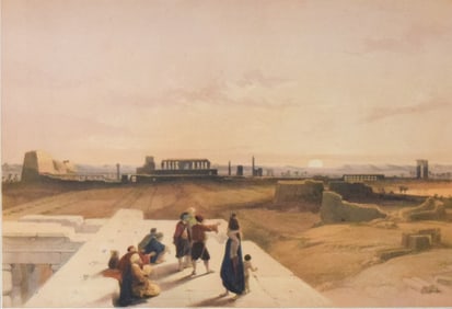 After David Roberts Lithograph Ruins of Karnack