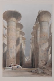 After David Roberts Print Thebes Great Hall