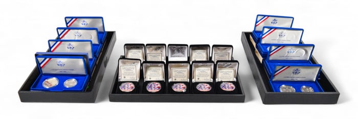 18 Silver Coins Silver Eagles, Dollars