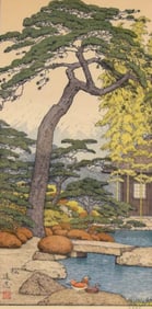 Toshi Yoshida Woodblock Pine Tree