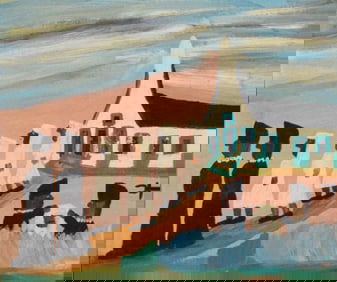 Clementine Hunter Folk Art Oil on Board