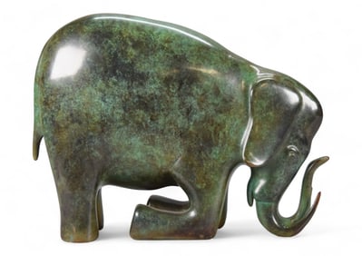 Victor Zaikine Patinated Bronze Elephant