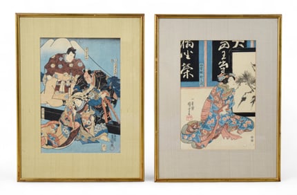 Two Japanese Block Prints Kuniyoshi