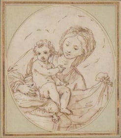 Attributed to Tiepolo Drawing Mother & Child